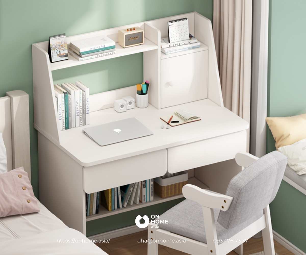 Bàn học nhỏ màu trắng đẹp