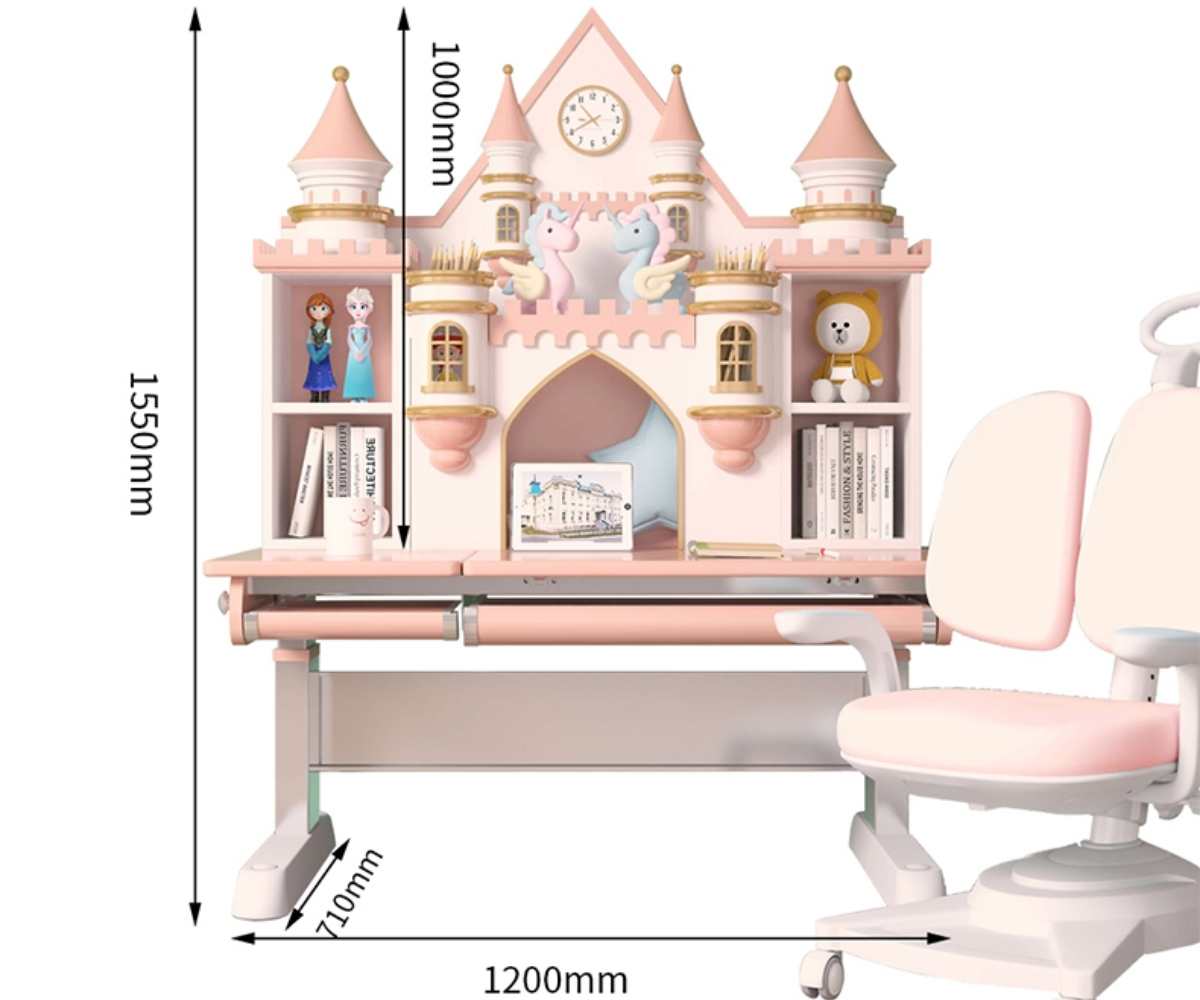 Bàn học cho bé gái hình lâu đài