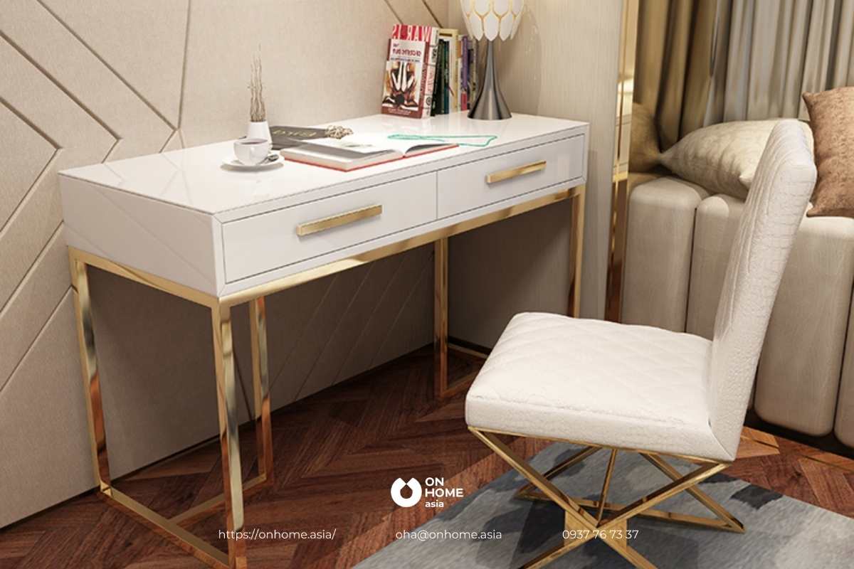 Bàn làm việc hiện đại thiết kế chân sắt