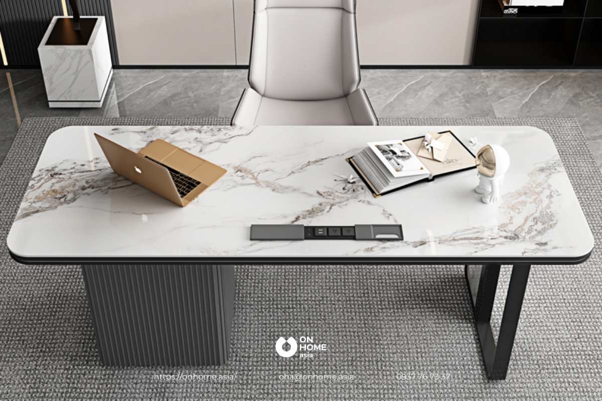 Bàn làm việc hiện đại mặt đá sang trọng