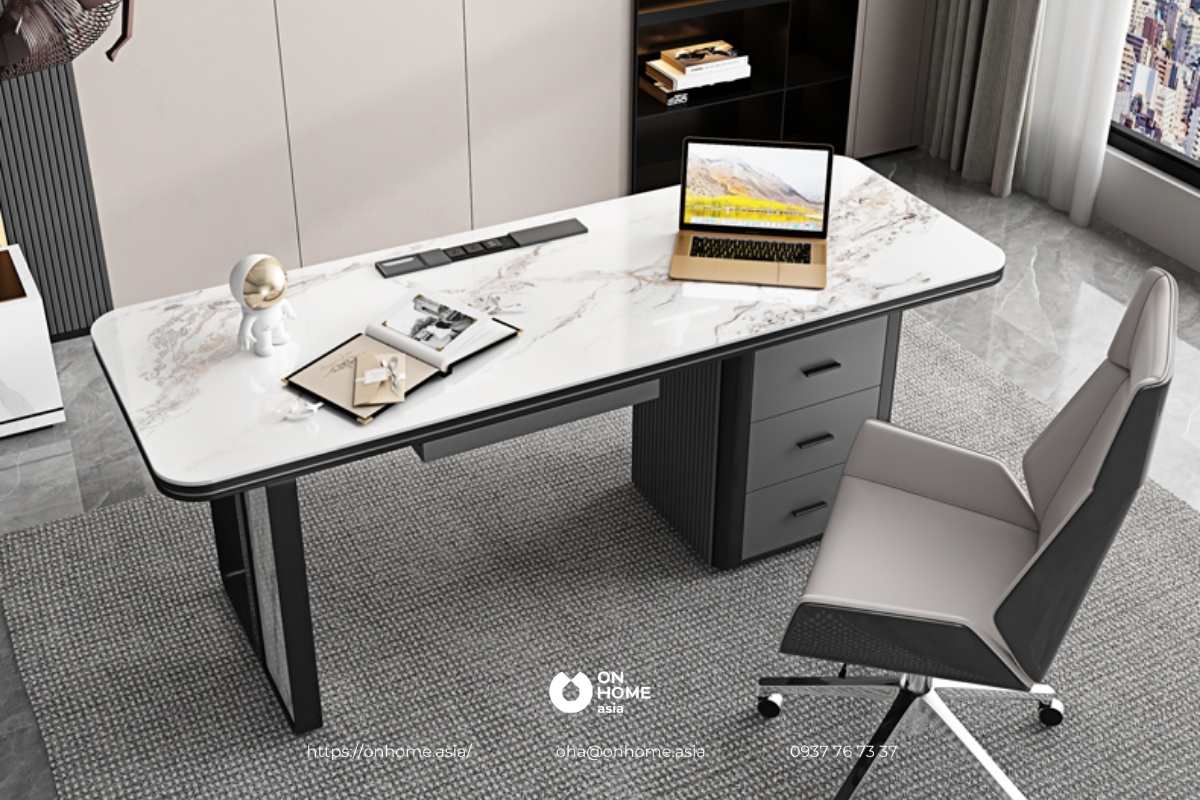 Bàn làm việc 1m2 mặt đá cao cấp