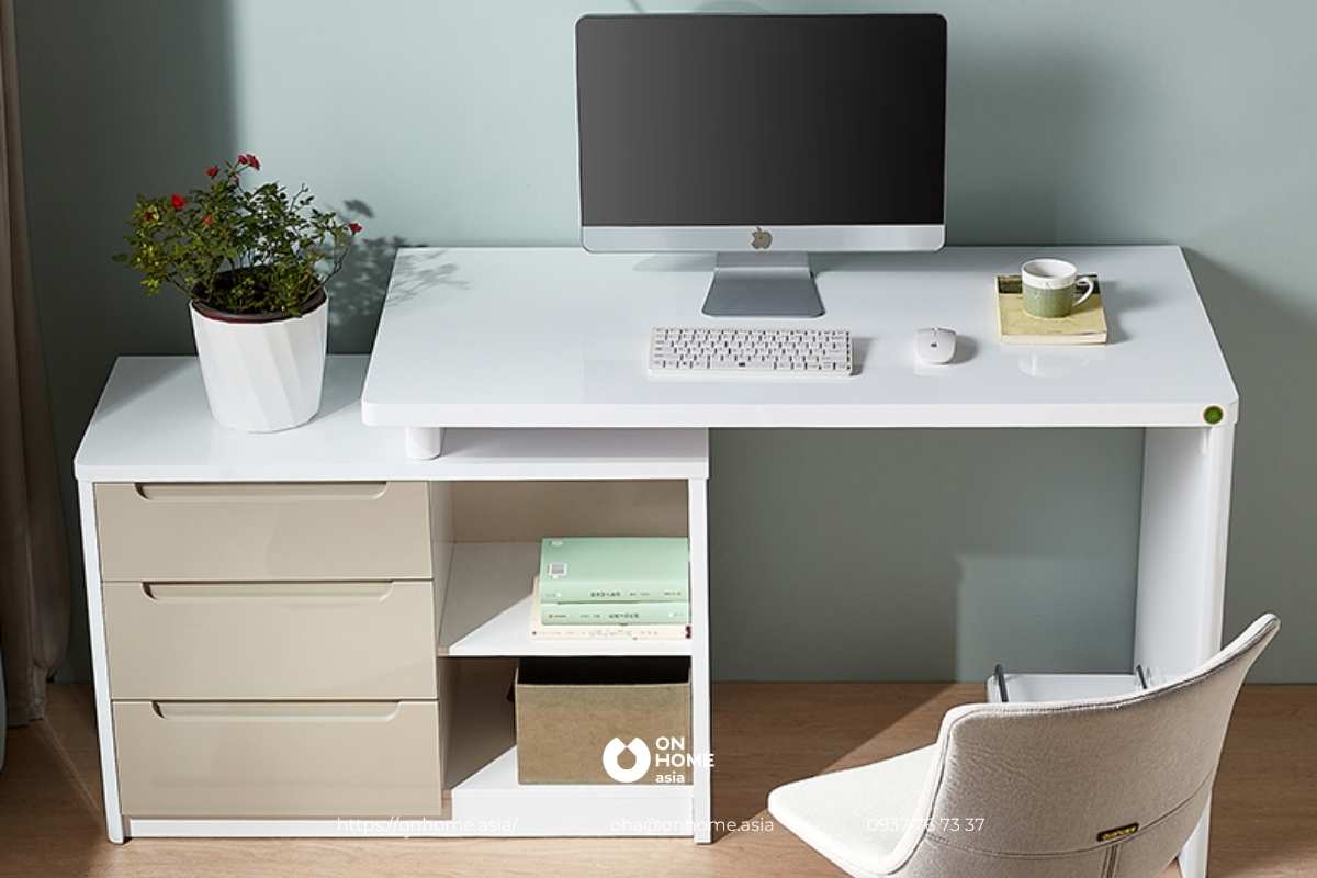 Bàn làm việc văn phòng màu trắng&nbsp;