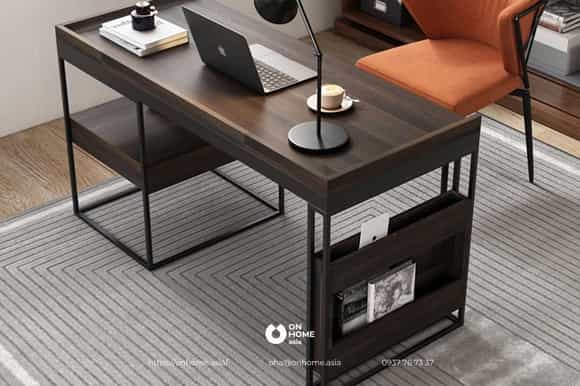 Bàn làm việc 2 tầng bằng gỗ công nghiệp cao cấp