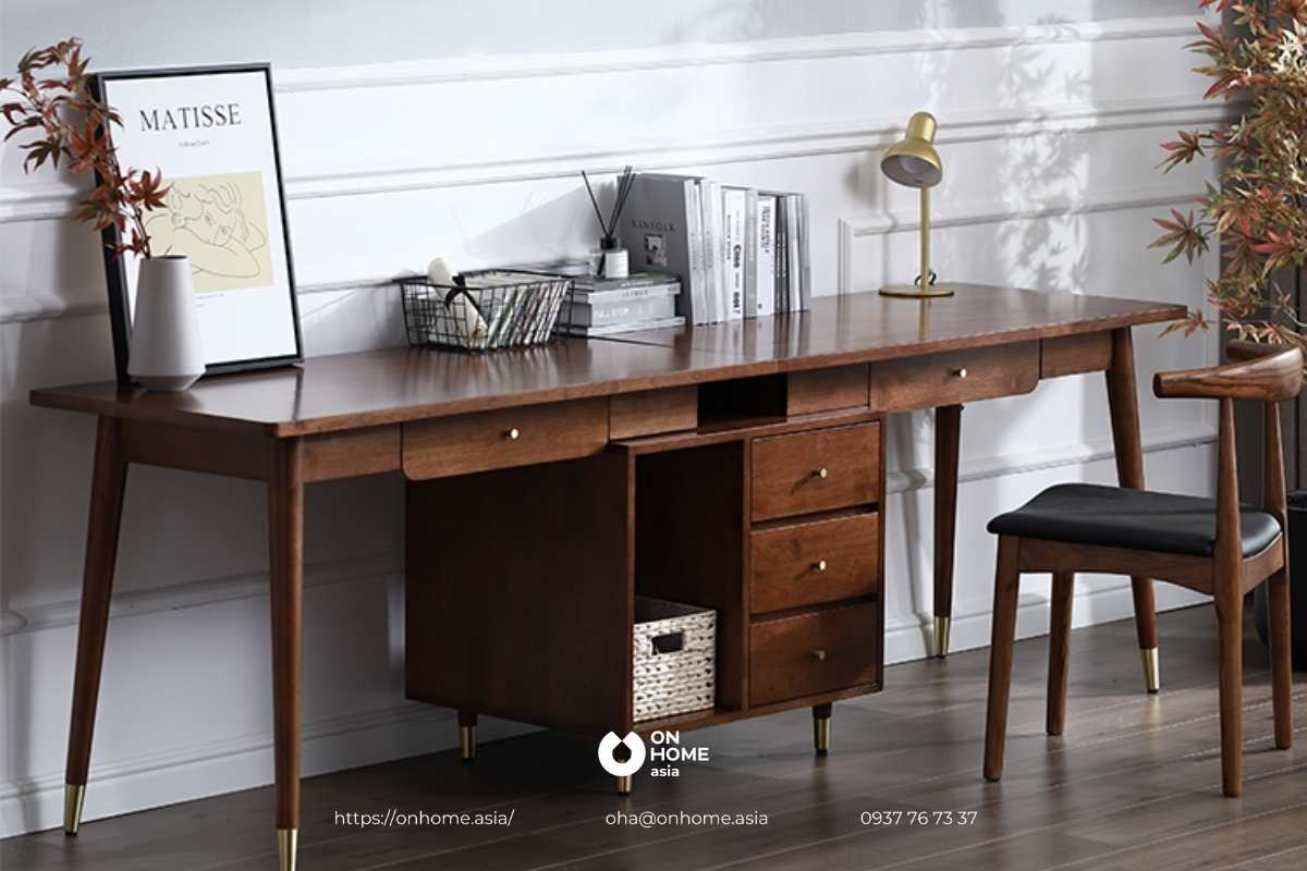 Bàn làm việc gỗ tự nhiên sang trọng