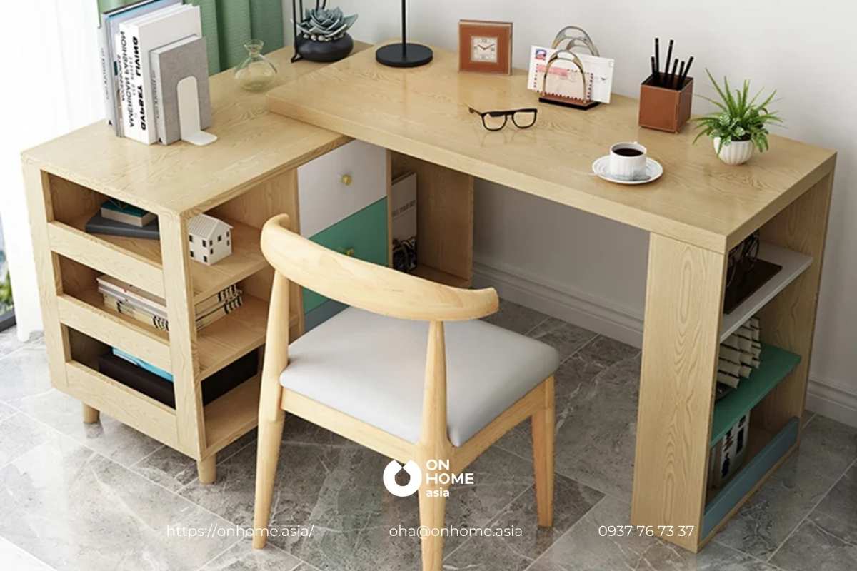 Bàn làm việc đa năng bằng gỗ sồi