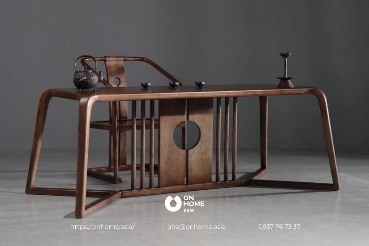 Bàn pha trà gỗ Óc Chó thiết kế truyền thống đẹp