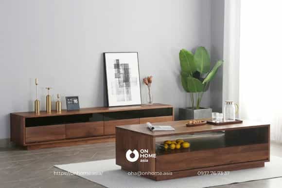 Bàn trà gỗ Óc Chó hiện đại, đơn giản