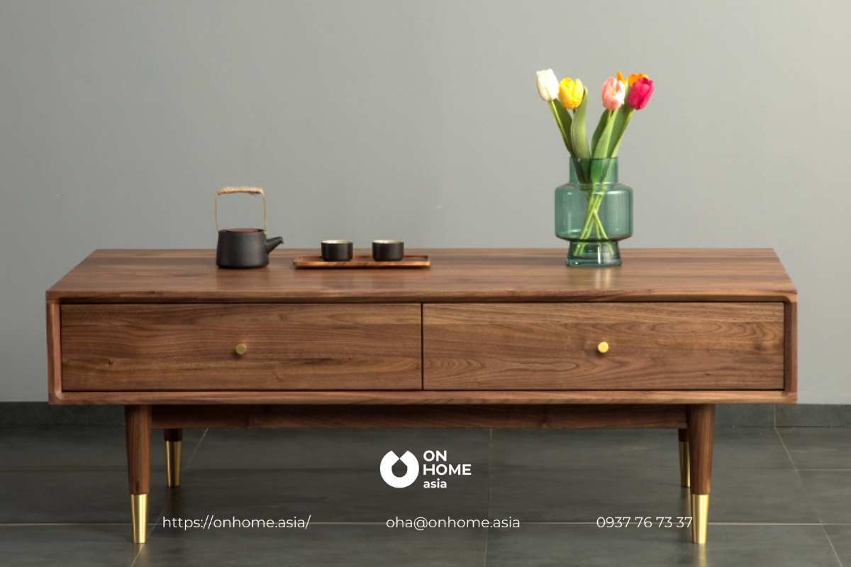 Mẫu bàn trà bằng gỗ Óc Chó đẹp
