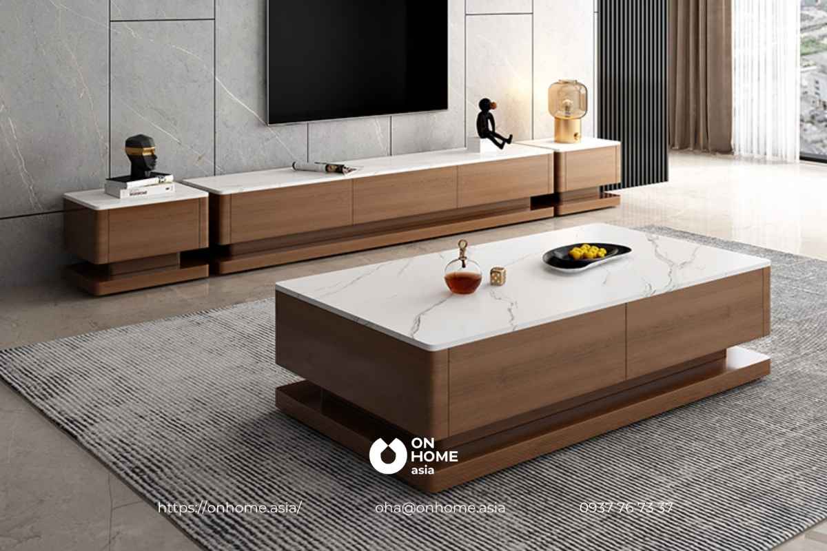 Bàn trà gỗ Óc Chó đẹp, hiện đại