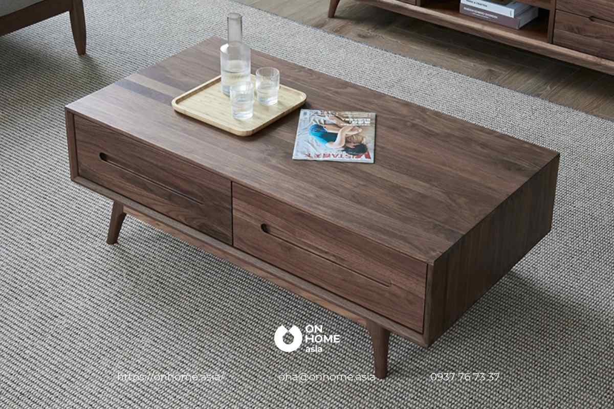 Mẫu bàn trà gỗ Óc Chó đẹp, đơn giản