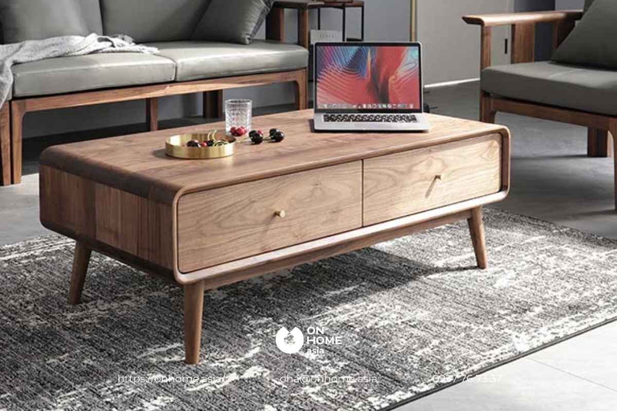 Bàn trà gỗ Óc Chó hiện đại đẹp