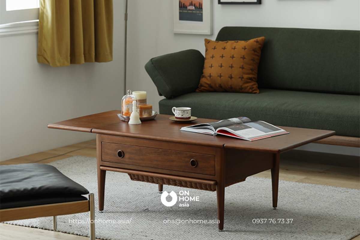 Mẫu bàn trà gỗ Óc Chó tinh tế