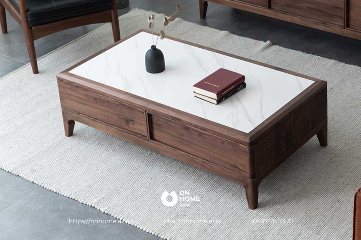 Mẫu bàn trà gỗ Óc Chó thiết kế đa năng