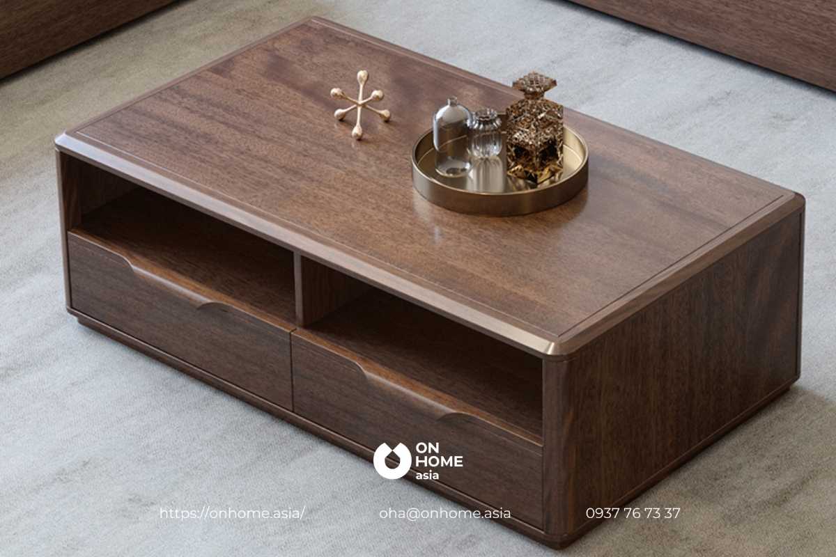 Mẫu bàn trà gỗ Óc Chó hình chữ nhật đẹp&nbsp;