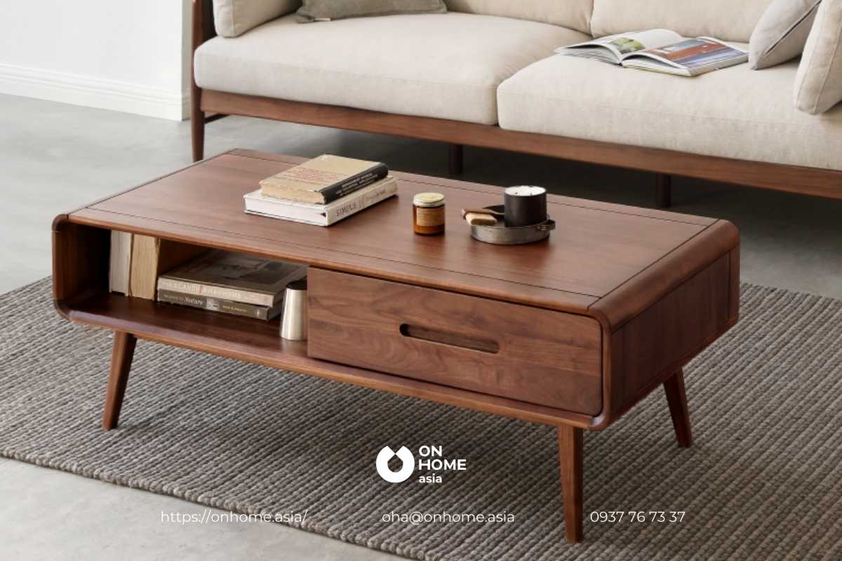 Bàn trà gỗ Óc Chó thiết đẹp mắt