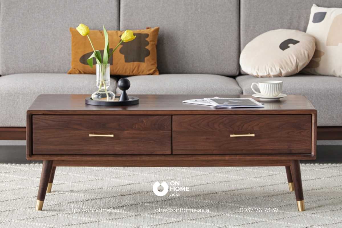 Bàn trà gỗ Óc Chó đẹp thiết kế đa năng