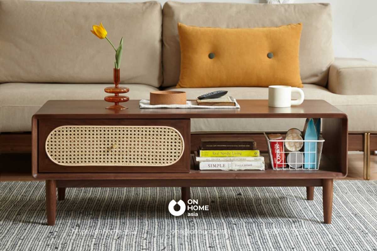 Bàn trà gỗ Óc Chó phong cách Bắc Âu