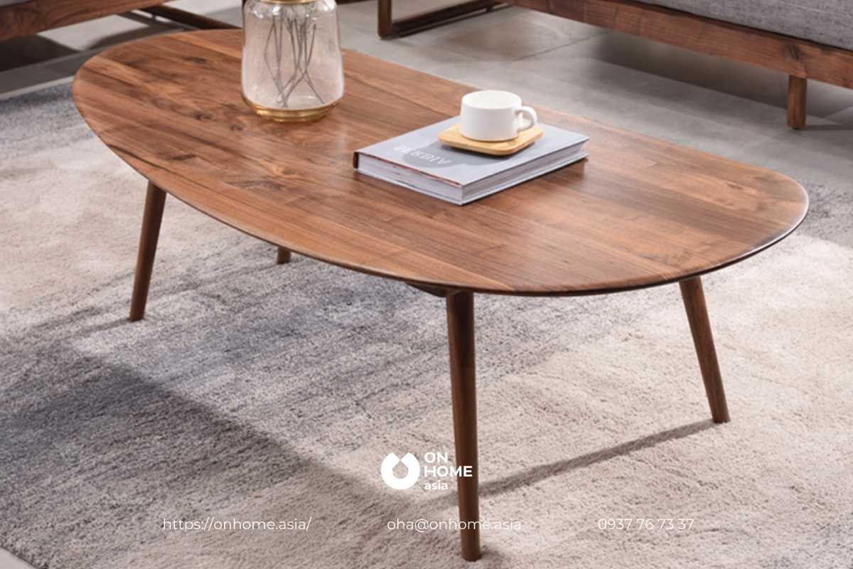 Bàn trà bằng gỗ Óc Chó thiết kế độc đáo