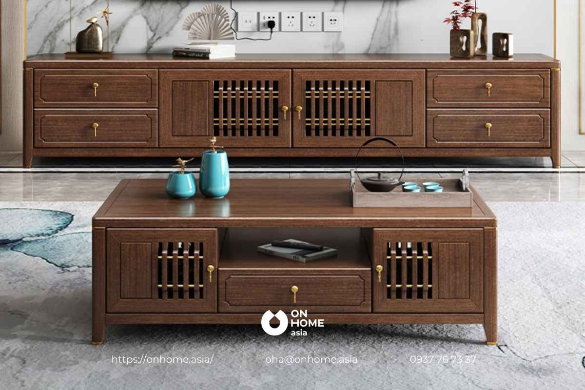 Mẫu bàn cà phê gỗ Óc Chó đẹp