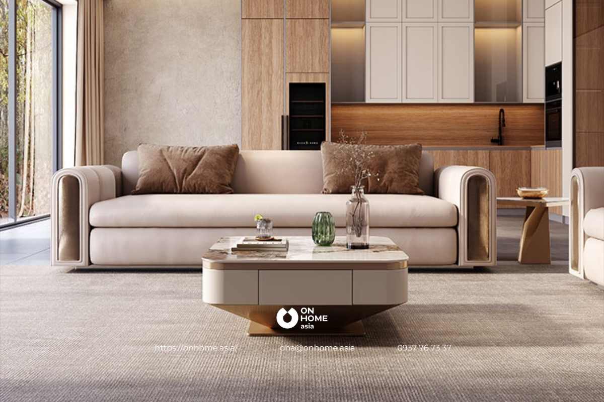 Bàn trà mặt đá sang trọng