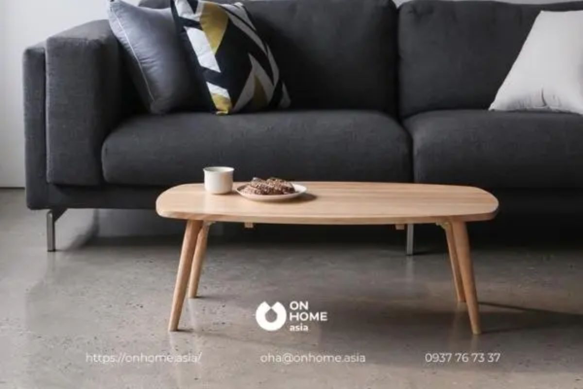 Bàn sofa hình bầu dục đẹp