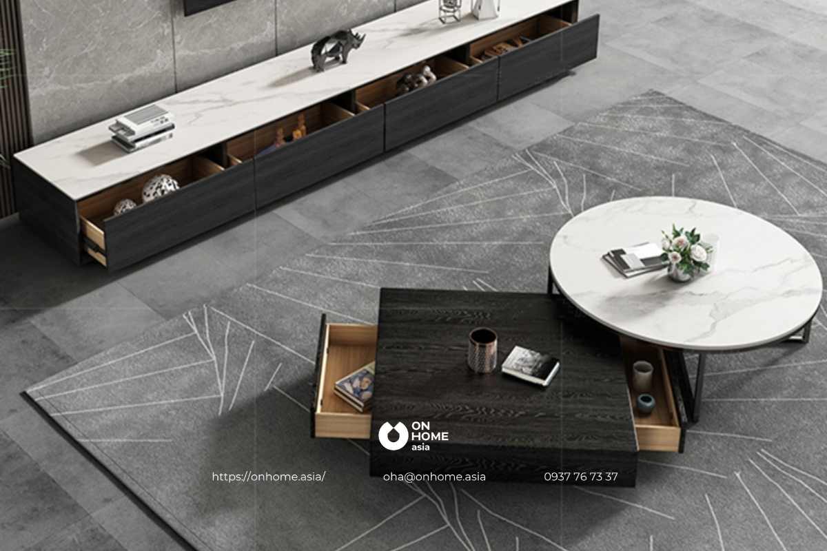 Bàn sofa mặt đen đẹp