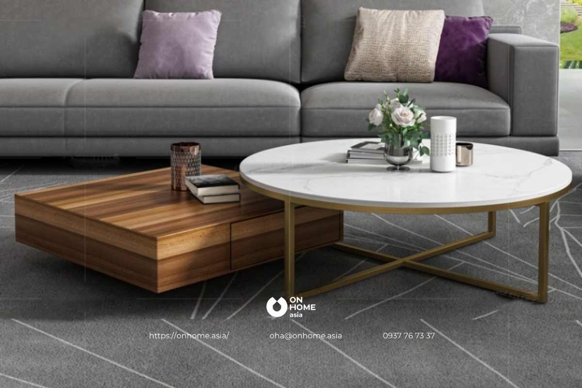 Bàn trà đôi kết hợp cao cấp