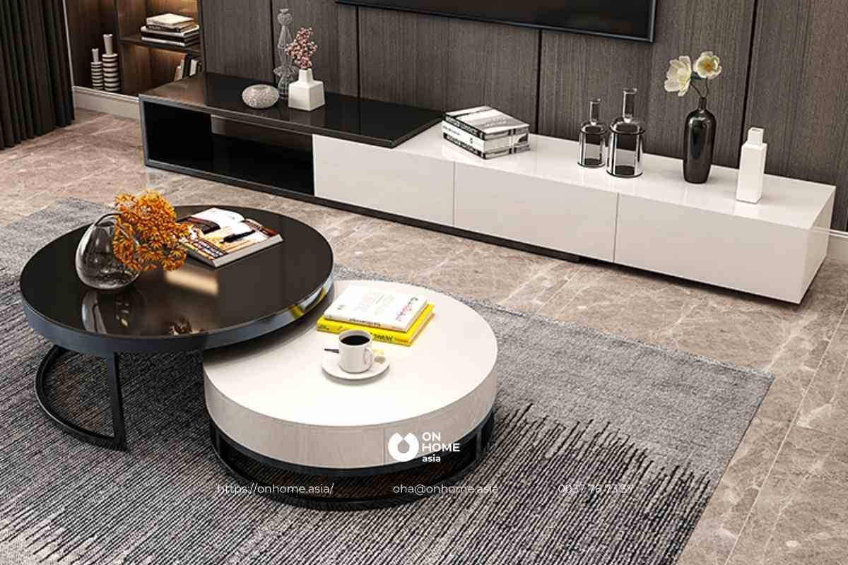 Bàn sofa đôi hình tròn đẹp