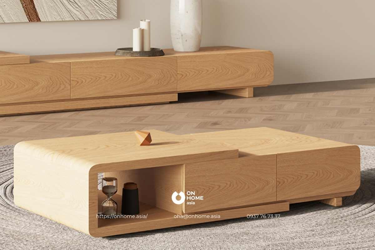 Bàn trà gỗ công nghiệp thiết kế độc đáo