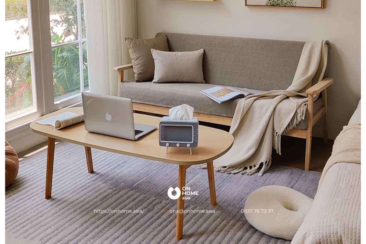 Bàn trà gỗ thiết kế theo phong cách Bắc Âu đẹp