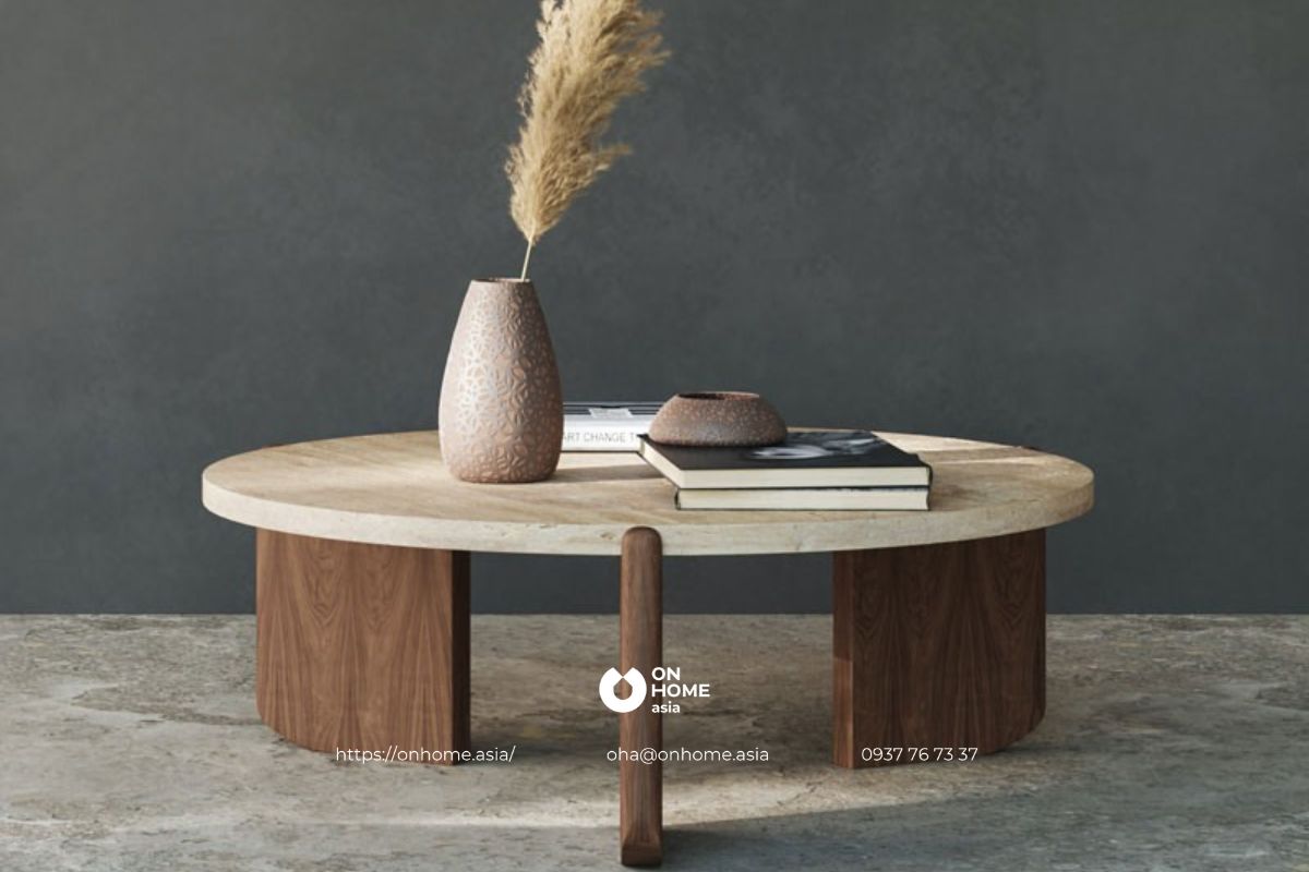 Bàn trà tròn thiết kế độc đáo