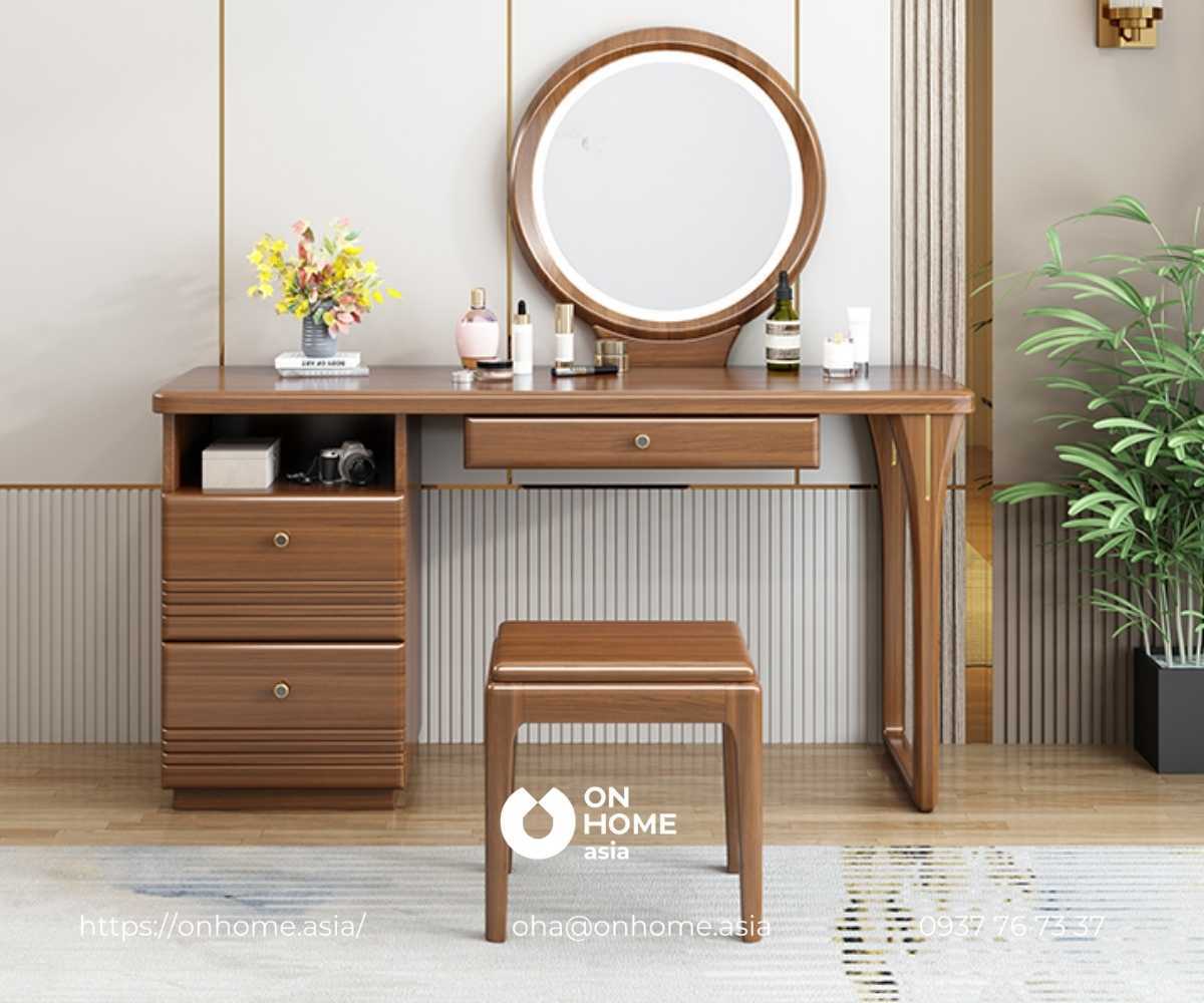 Bàn trang điểm gỗ Óc Chó hiện đại, đẹp