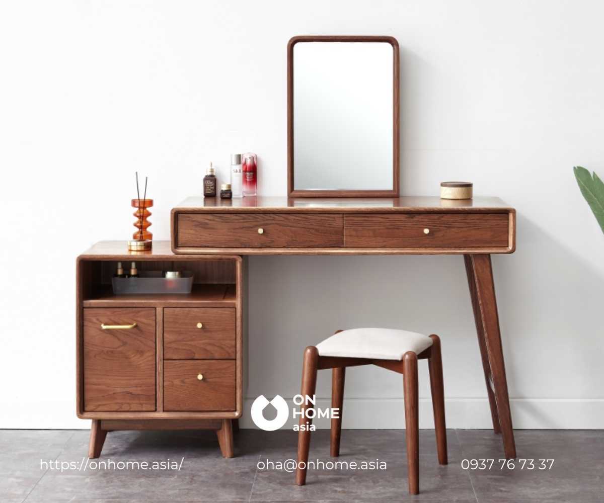 Bàn trang điểm gỗ Óc Chó thiết kế hiện đại