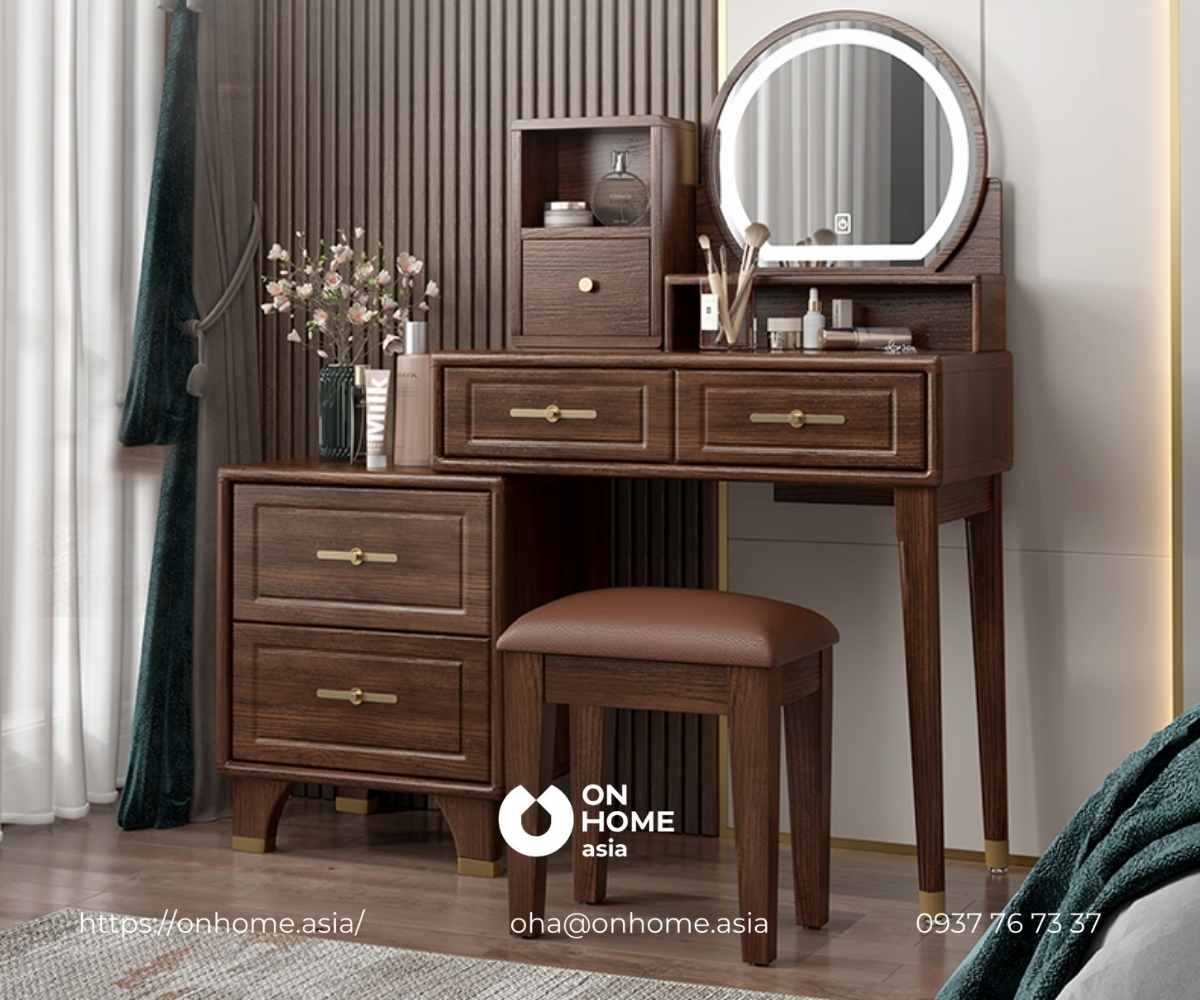 Bàn trang điểm gỗ Óc Chó đẹp