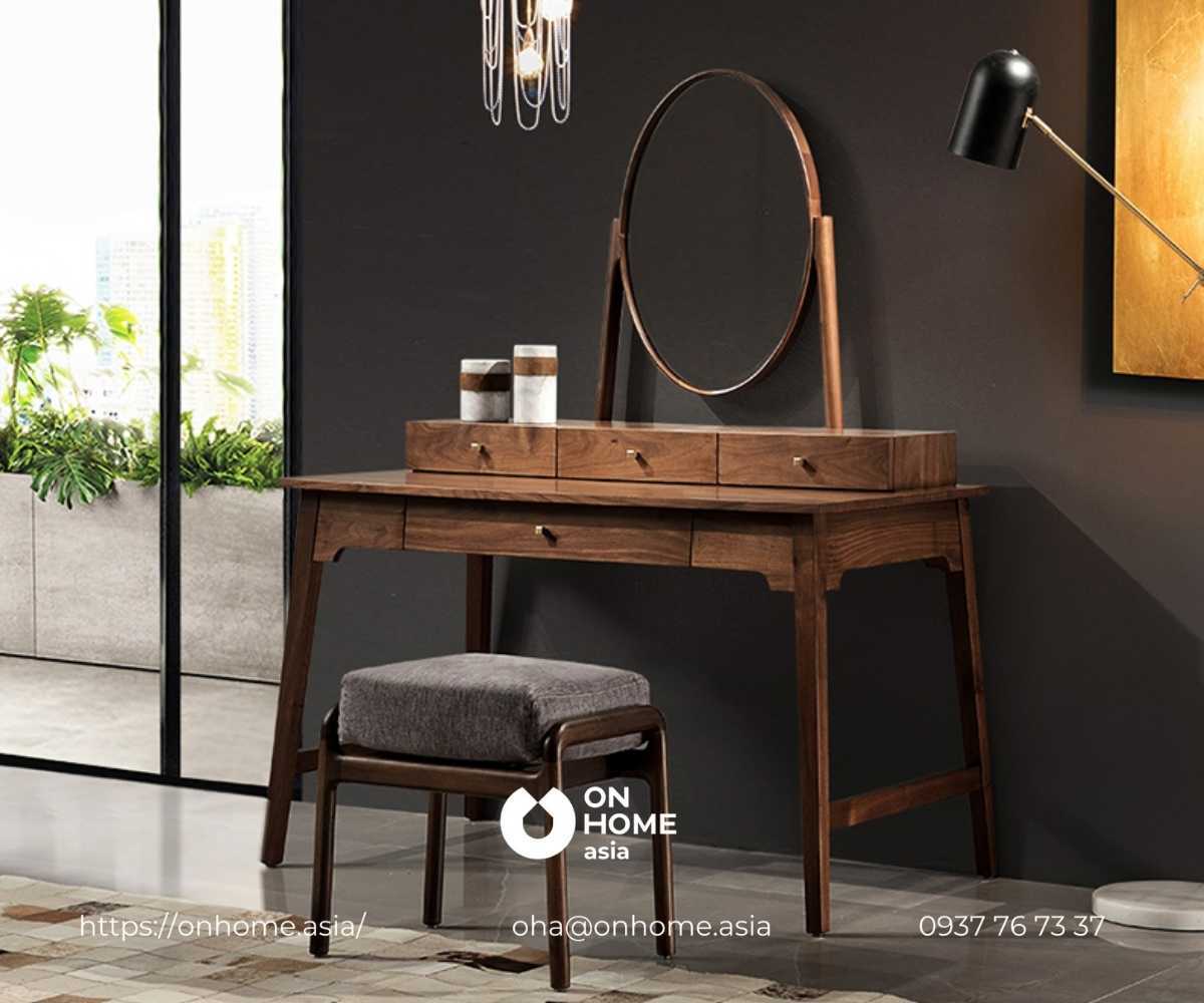 Bàn trang điểm gỗ Óc Chó đẹp, sang trọng