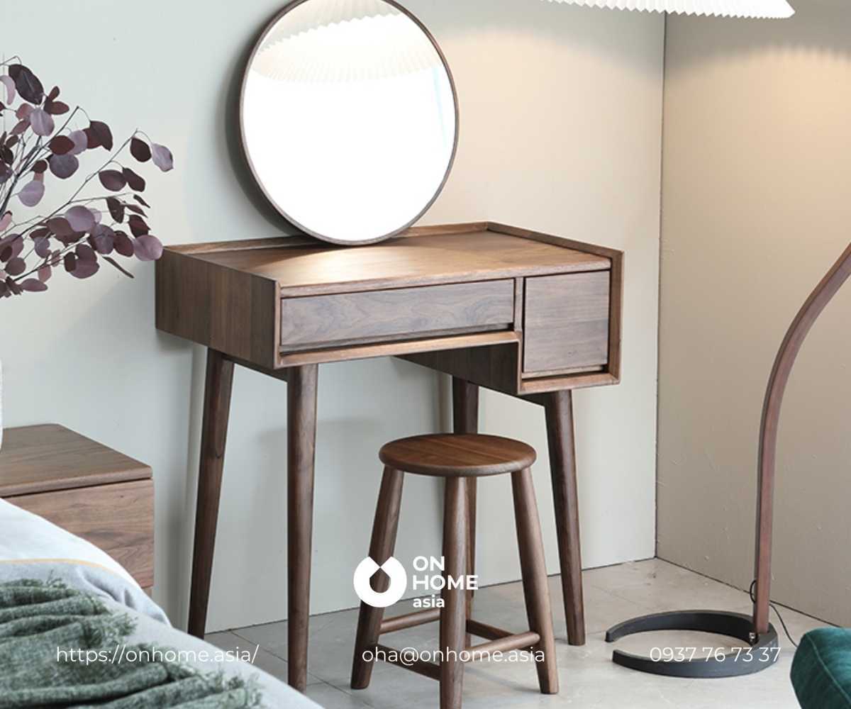 Bàn trang điểm gỗ Óc Chó phong cách Bắc Âu đẹp
