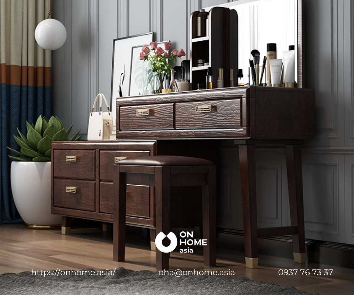 Bàn trang điểm bằng gỗ Óc Chó sang trọng, đẹp mắt