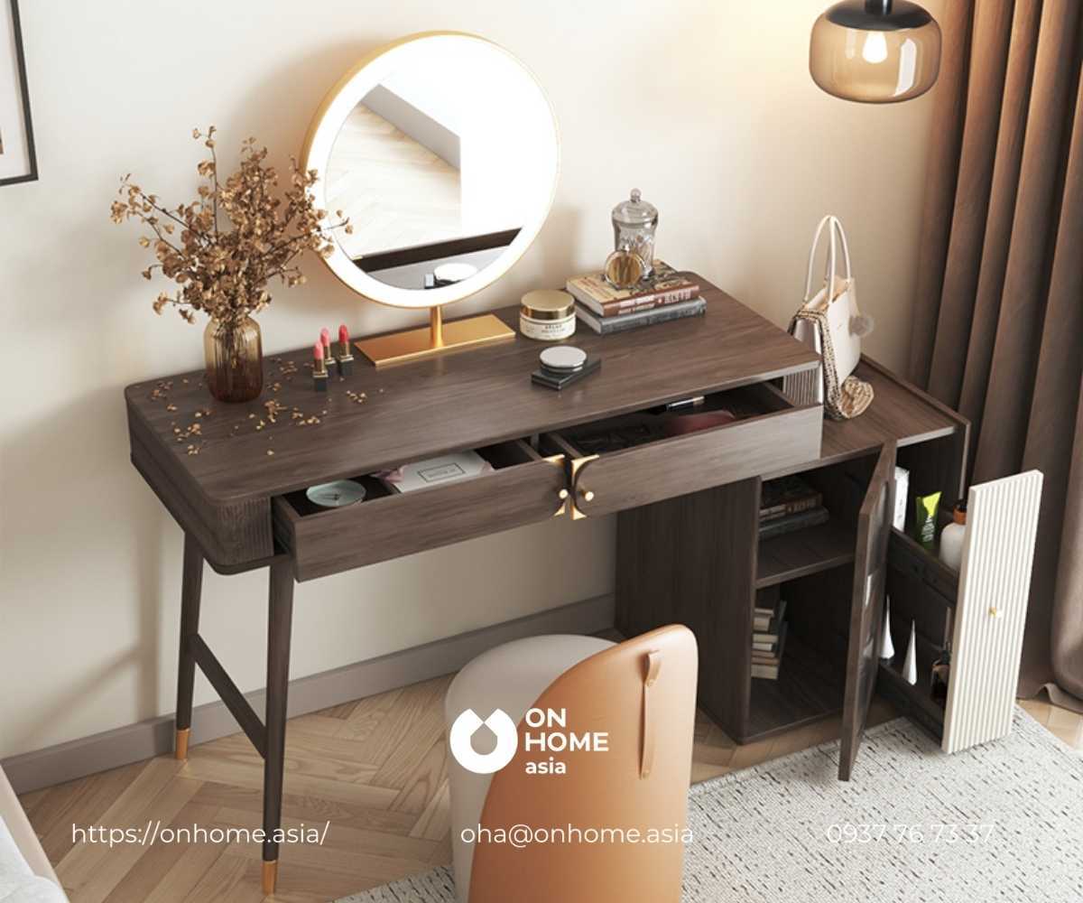 Bàn trang điểm bằng gỗ Óc Chó sang trọng