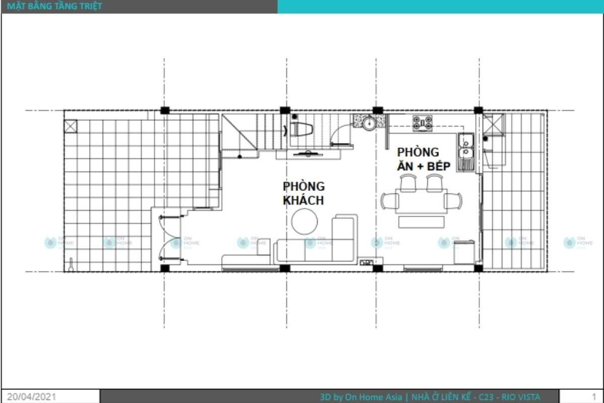 Bản vẽ thiết kế nội thất nhà phố 3 tầng&nbsp;