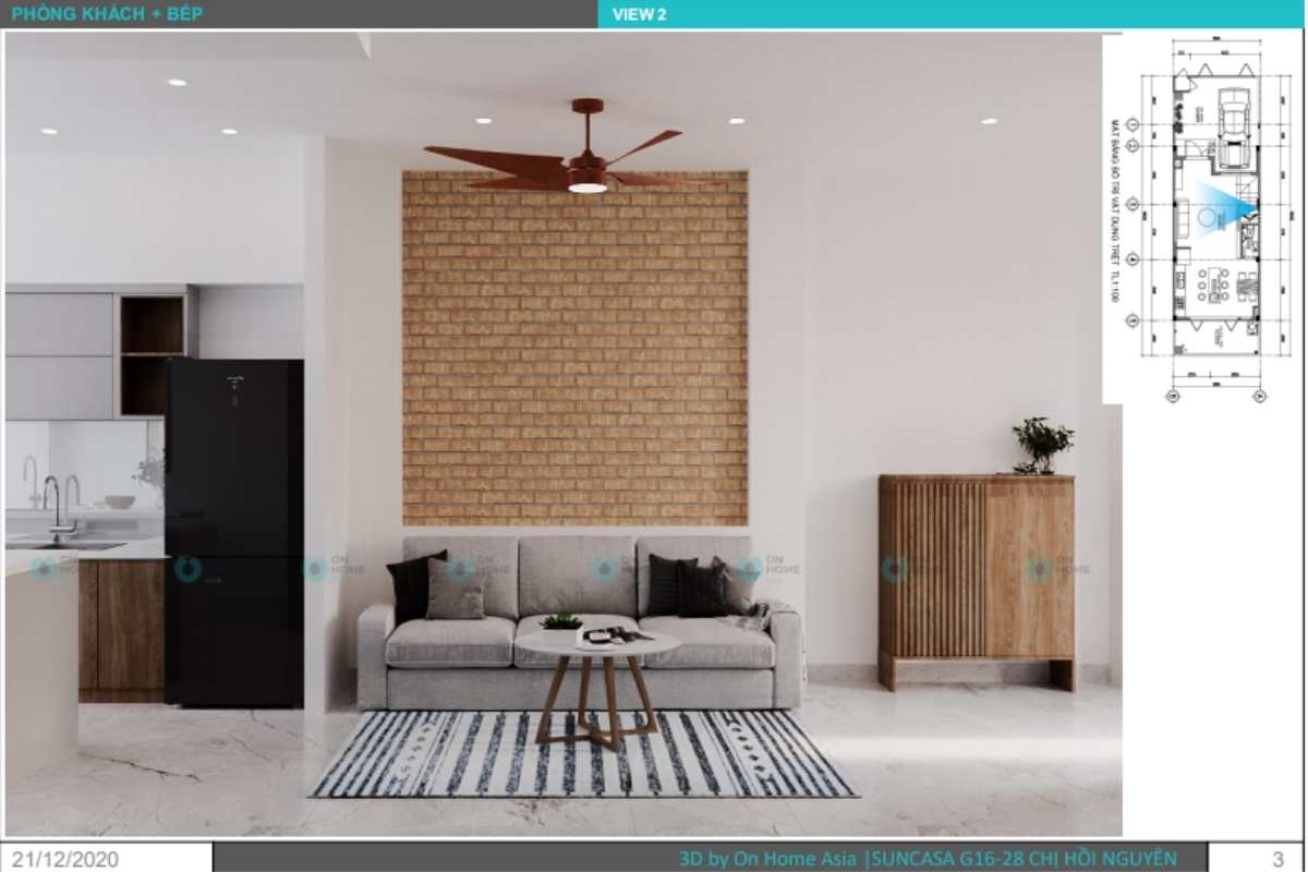 Nội thất phòng khách nhà phố liền kề