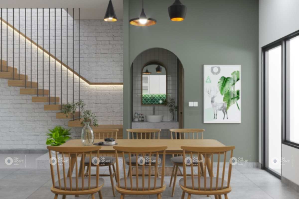 Phối cảnh bàn ăn nhà phố 1 trẹt 1 lầu&nbsp;