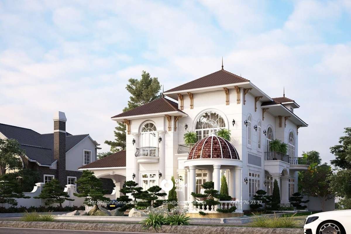 Biệt thự vườn 3 tầng mái Thái đẹp