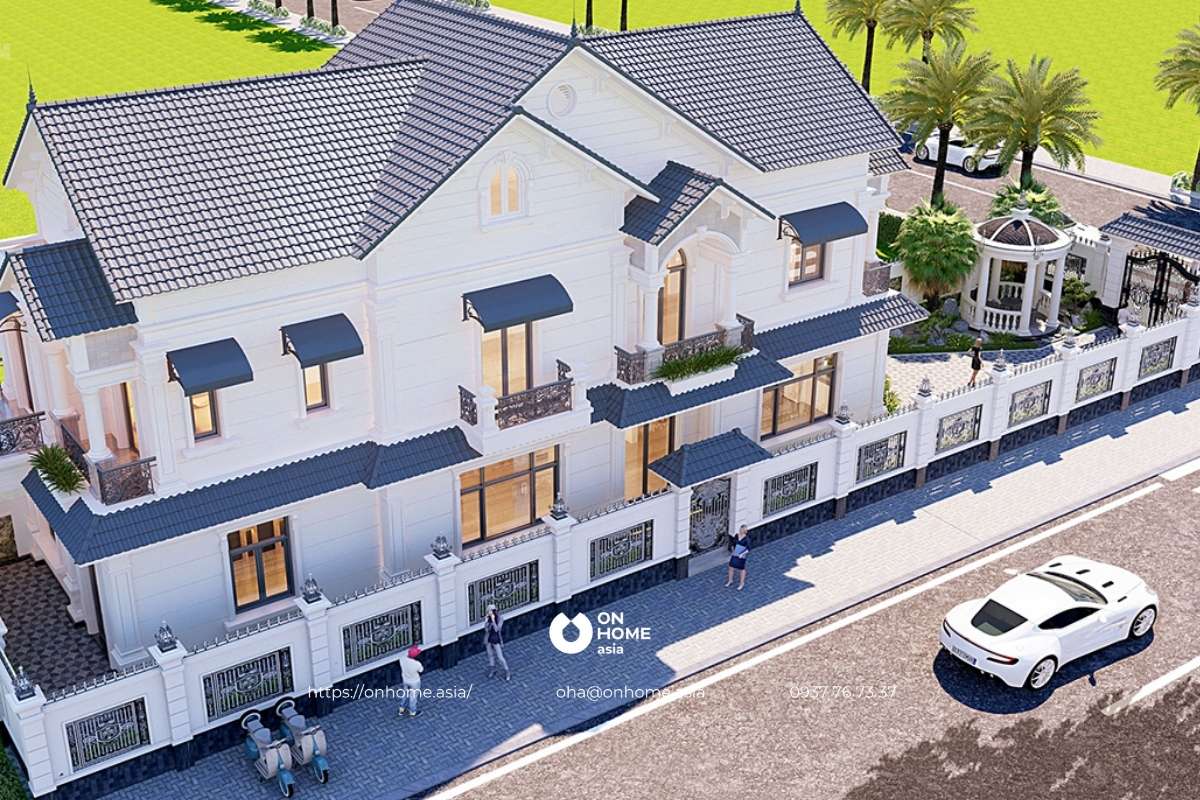 Nhà biệt thự 2 tầng mái Thái hiện đại