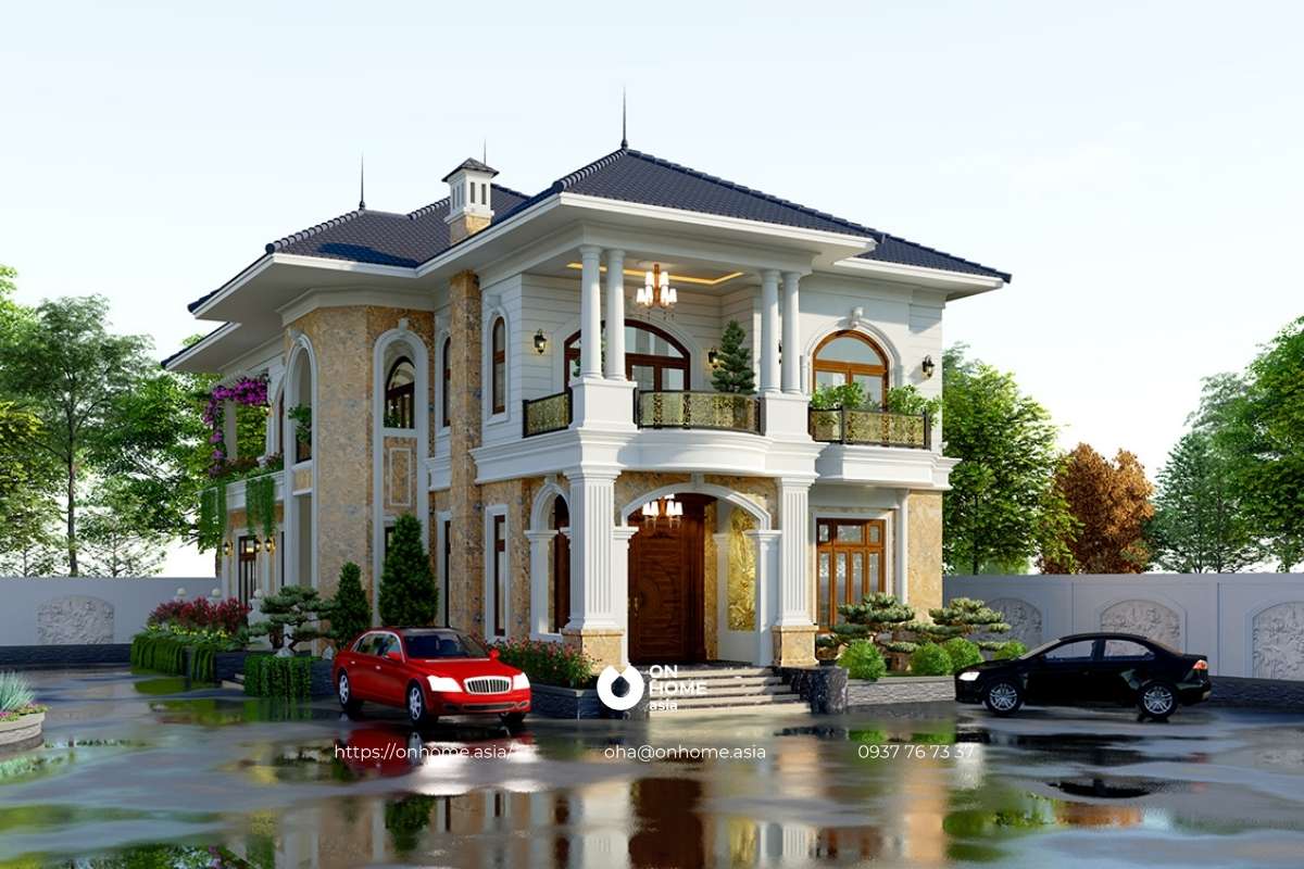 Thiết kế biệt thự 2 tầng sân vườn sang chảnh 2 tỷ đồng