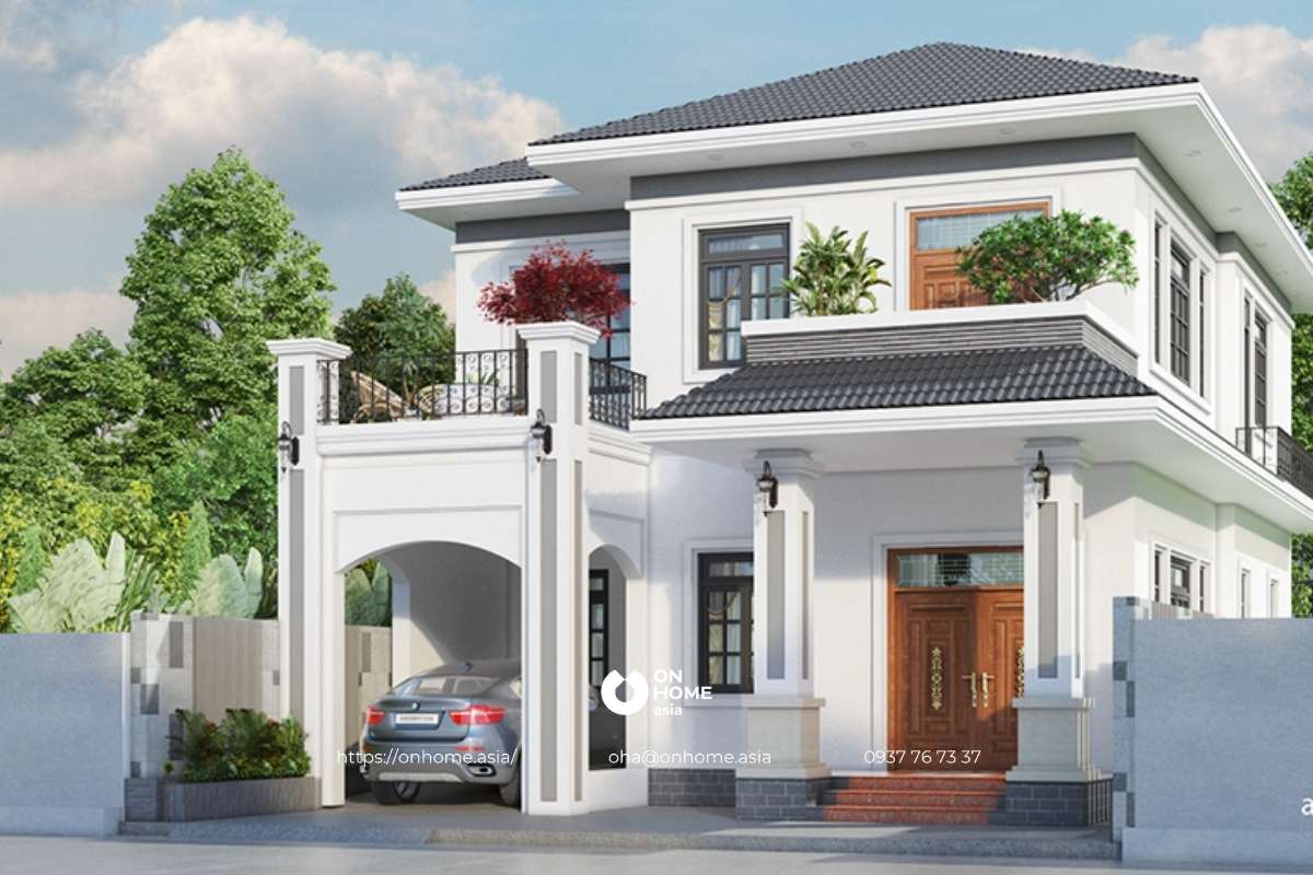 Biệt thự 2 tầng hiện đại mái Nhật