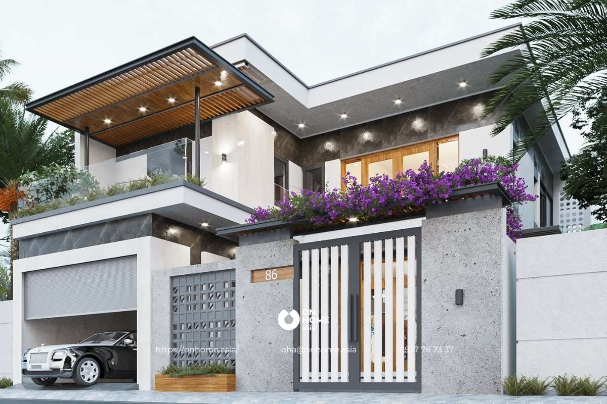 Mẫu thiết kế biệt thự chữ L 2 tầng&nbsp;