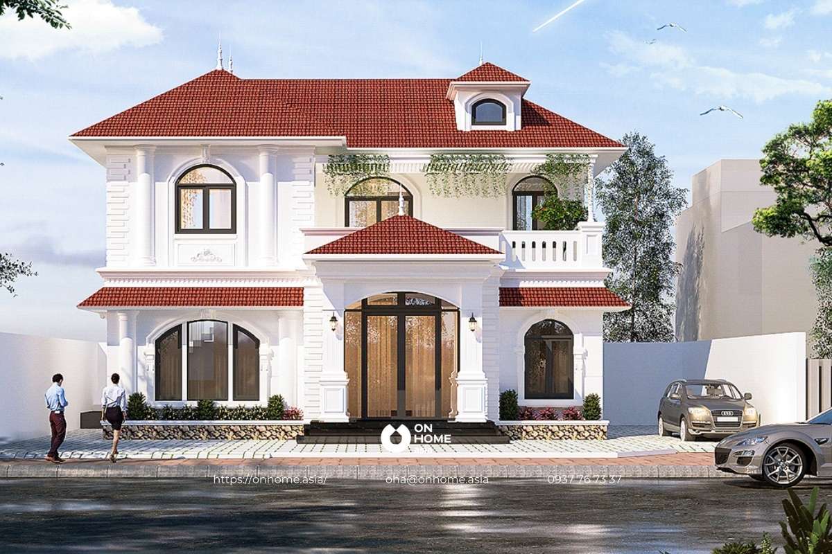 Biệt thự 2 tầng hiện đại mái Nhật ấn tượng