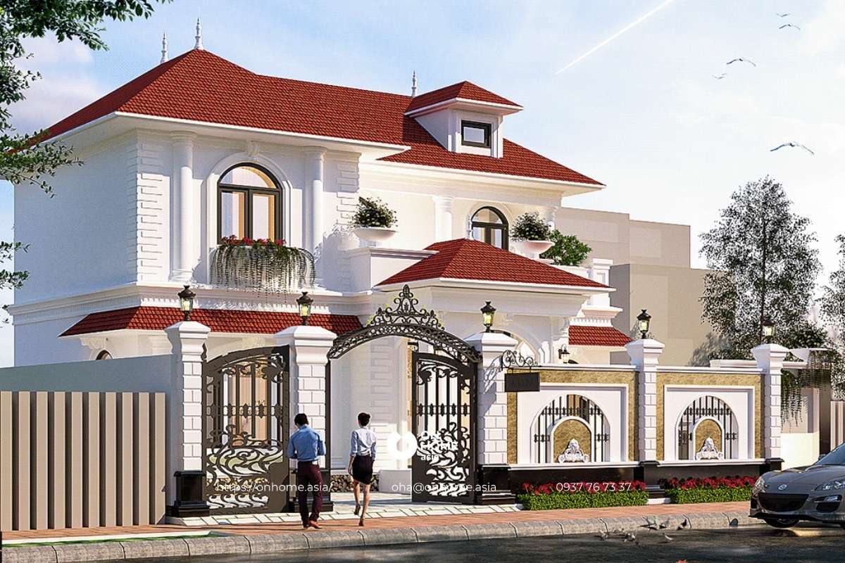 Nhà biệt thự 2 tầng hiện đại mái Nhật ấn tượng