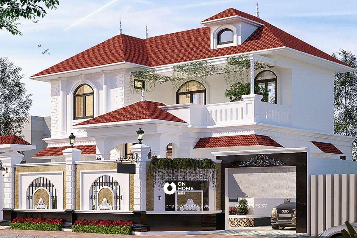 Nhà biệt thự 2 tầng hiện đại mái Nhật đẹp