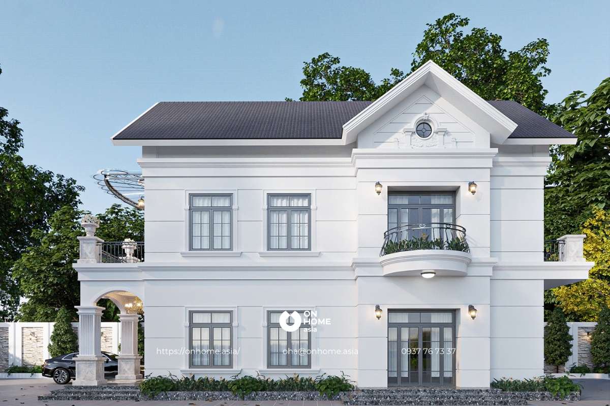 Biệt thự 2 tầng Tân Cổ Điển 3 phòng ngủ đẹp